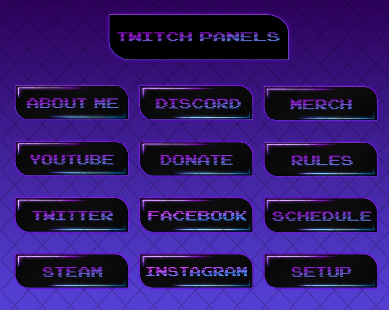 Neon twitch Panels Twitch Panels