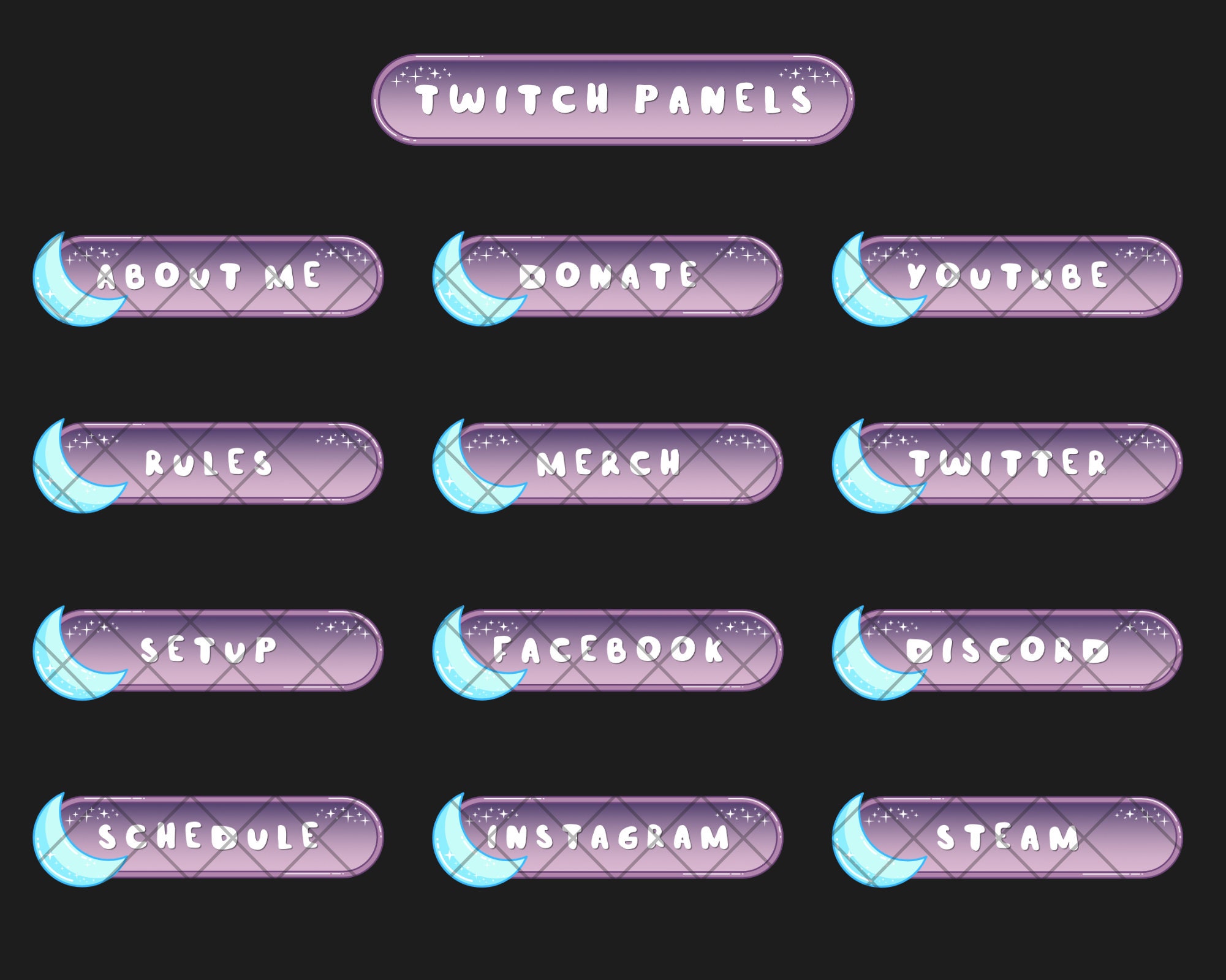 free cute twitch panels