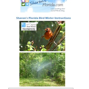 Sharon's Florida Bird Mister Instructions