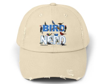 Bird Nerd Unisex Distressed Cap