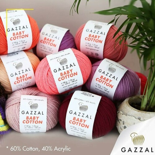 Gazzal Baby Cotton Yarn Cotton Acrylic Blend Yarn Amigurumi Etsy