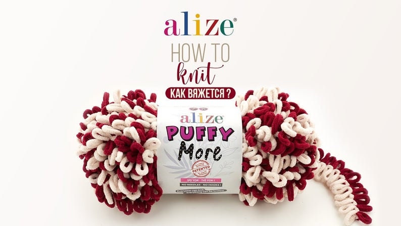 Alize puffy More,Baby yarn Blanket yarn No hook New yarn Bulky yarn No neddle,Puffy Yarn Velvet yarn