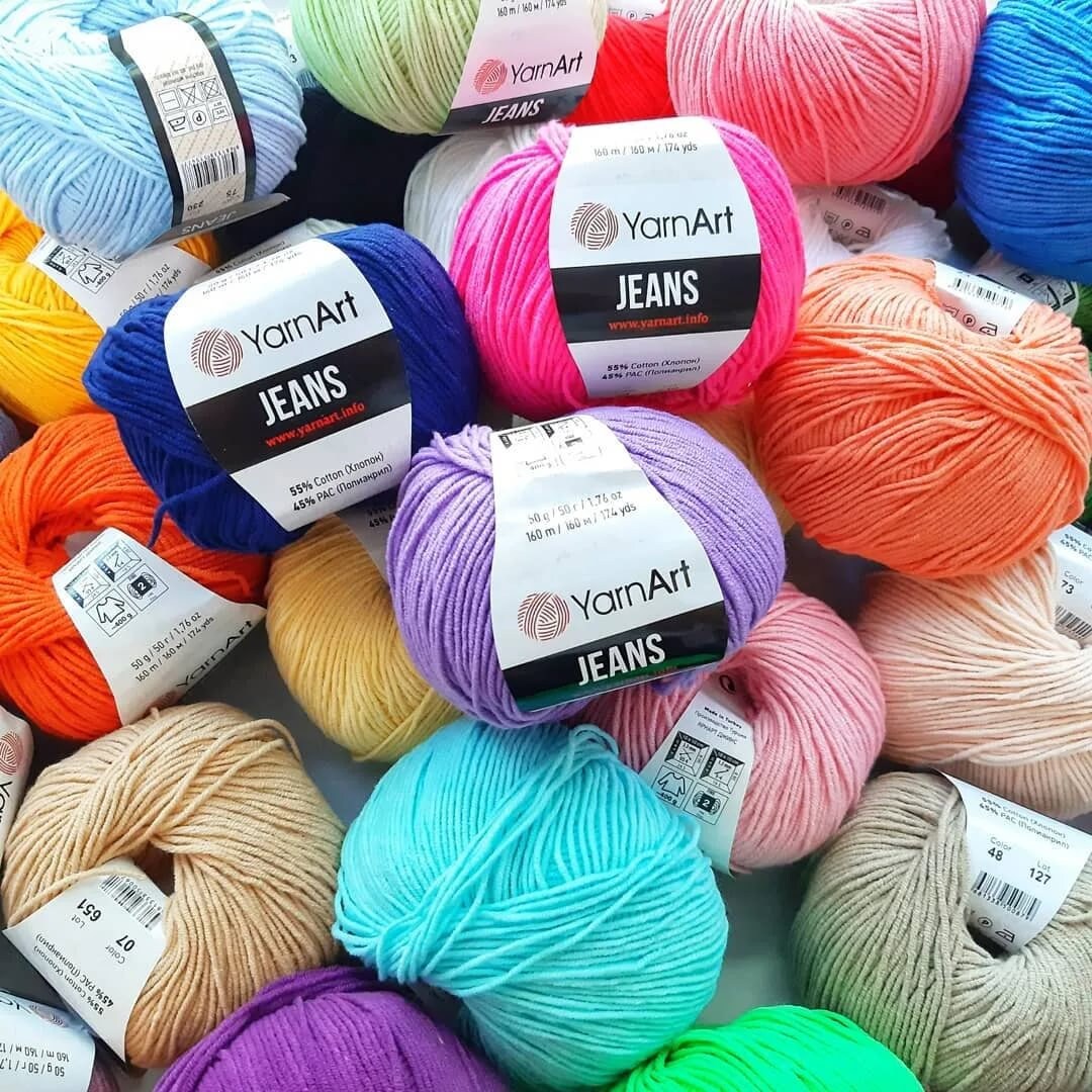 YarnArt Jeans yarn, 50 gr ,cotton yarn, cotton thread, acrylic yarn, …