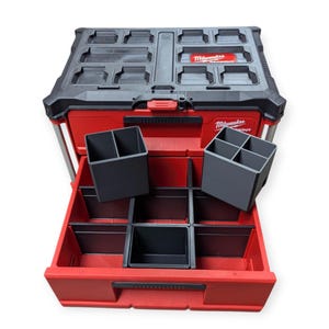 Milwaukee Packout 2-Drawer Standard Bins – Custom Drawer Organizer Inserts – Tool Box Storage Solution