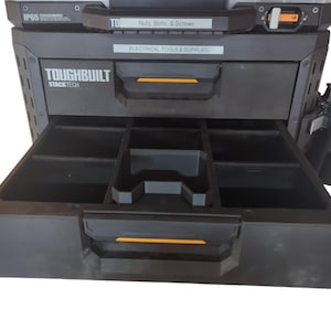 ToughBuilt StackTech XL 3-Drawer Standard Bins – Custom Drawer Organizer Inserts – Tool Box Storage Solution