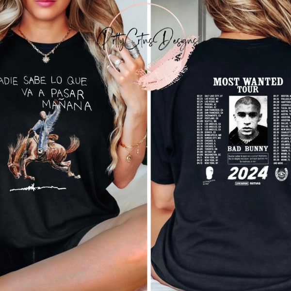 Bad bunny Nadie Sabe Lo Que Va a pasar manana tshirt | bad bunny most wanted tour shirt | bad bunny merch Nadie sabe merch| Gildan