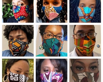 Beautiful African Print Reversible 100% Cotton Masks