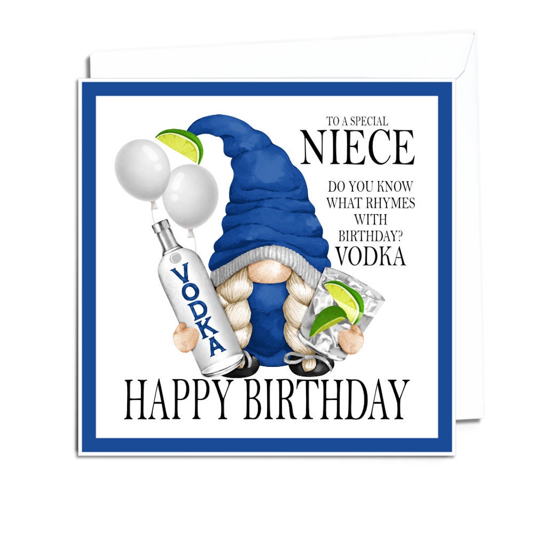 Niece Birthday Card-birthday Card for Niece-funny Gnome Birthday for ... Niece Birthday Card-birthday Card for Niece-funny Gnome Birthday for ...