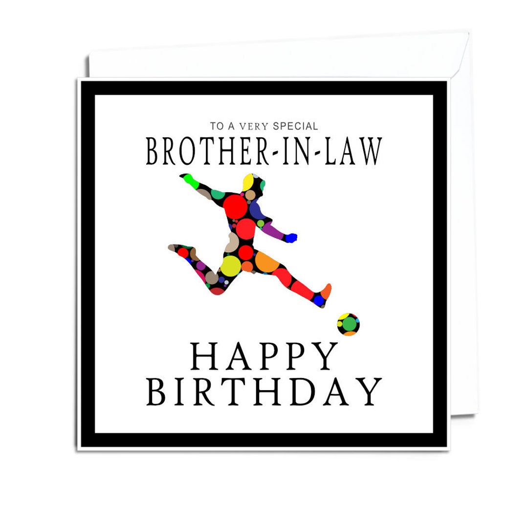 Football Birthday Card for Brother in Lawfootball Birthday Etsy UK