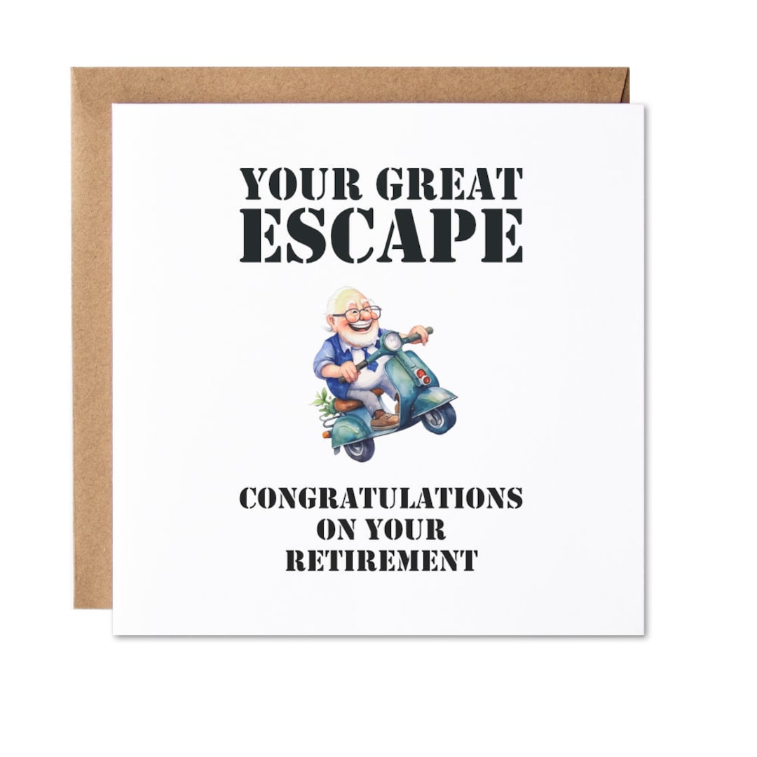 Funny Retirement Card for Him | Humorous Retirement Card for Work ...