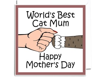 Mother's Day Card From The Cat-Cat Card-Funny Cat Mum Card-Handmade Cat Card For Mother's Day-CD490