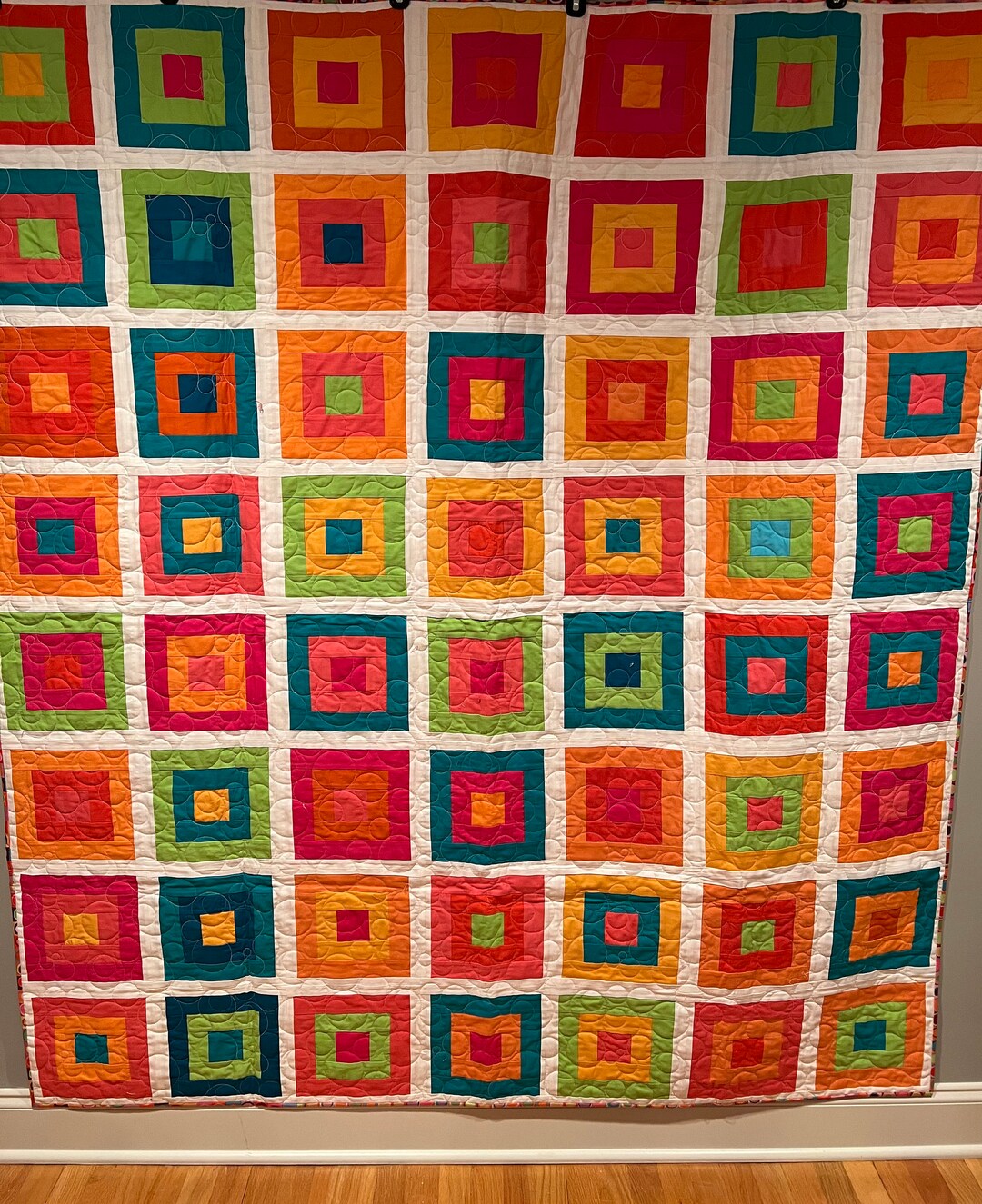Handmade Modern Scrappy Quilt - Etsy