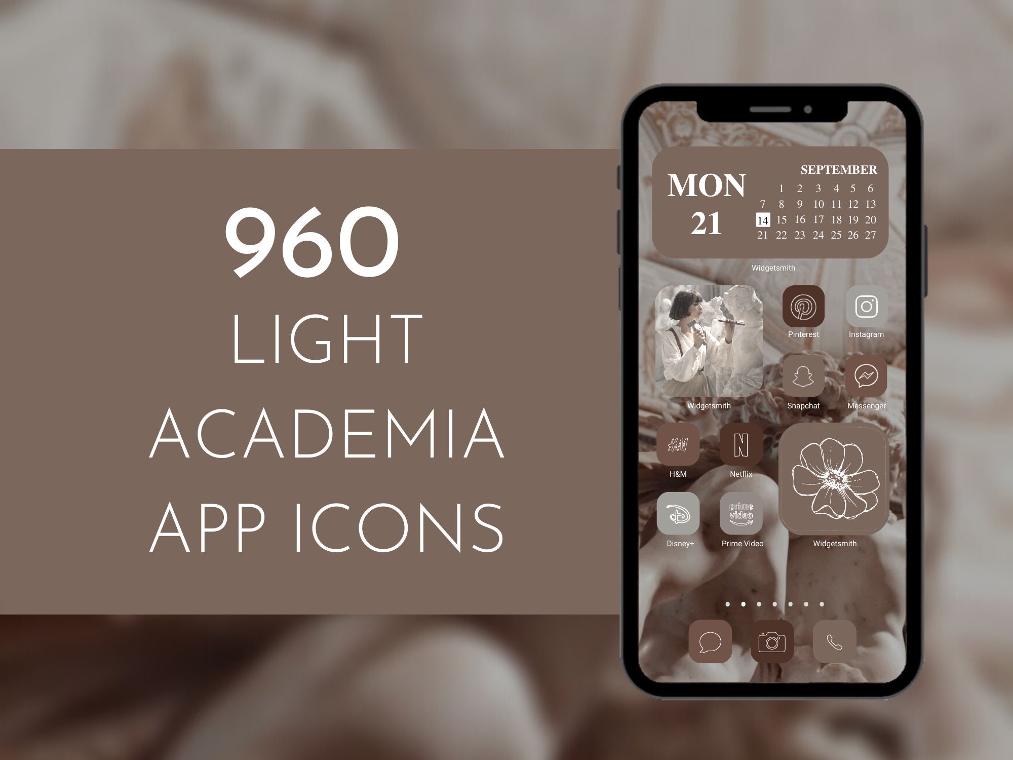 Light Academia App Icon for IOS 14 & Android 960 Brown and Etsy UK