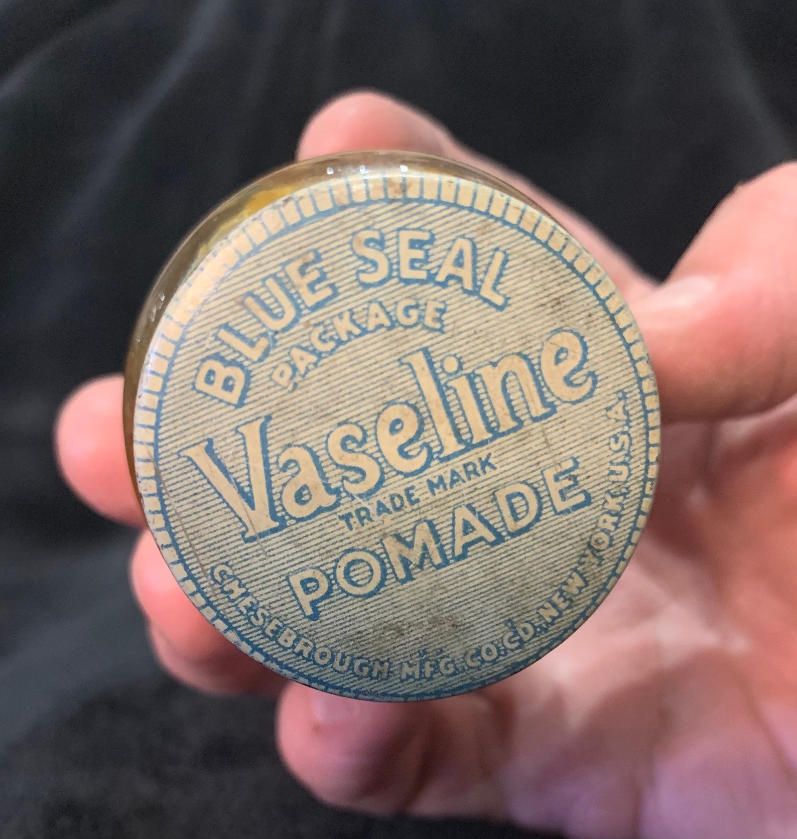 Vintage Blue Seal Vaseline Palmade Jar Etsy