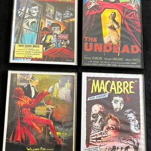 Vintage Movie Horror/Death Related, Framed Silk Cloth Posters image 1