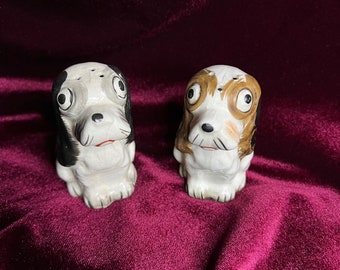 Vintage Pair of Dog Salt and Pepper Shakers