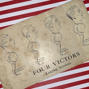 Antique post card - Four Victors Leaping Acrobats