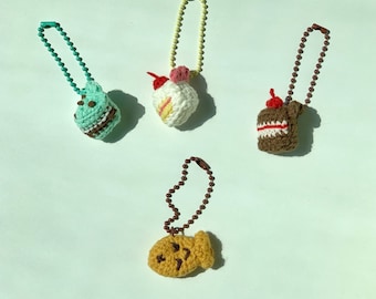 Mini Dessert Crochet Keychain