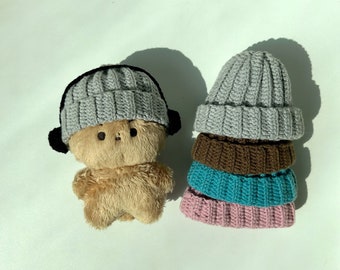 Ribbed Beanie with Headphones for 10cm Kpop Dolls