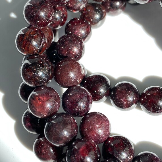 8mm Natural Raw Red Garnet Crystal Stone Bracelet Crystals / - Etsy