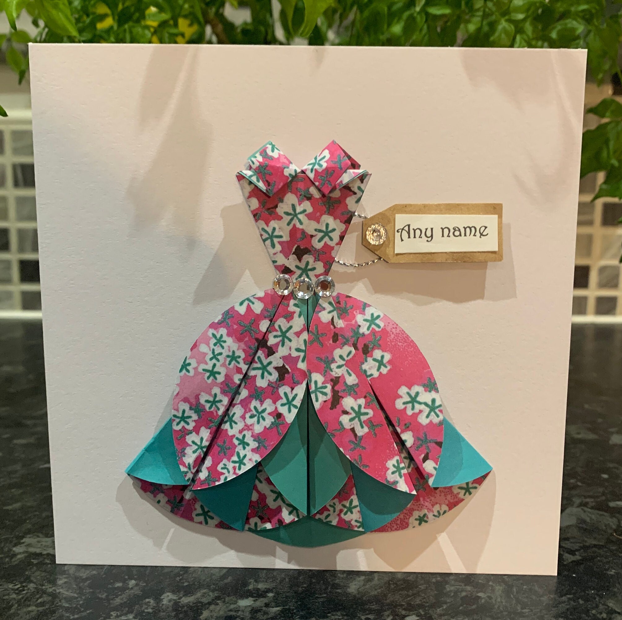 Personalised Handmade Origami Dress Card For Her | Etsy