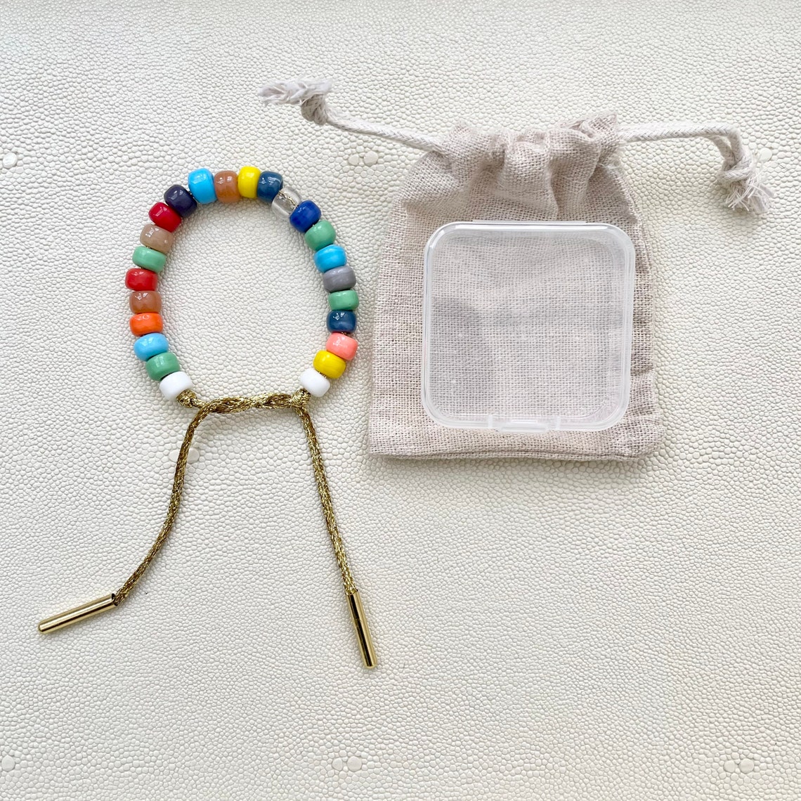 Miami Vice Gold/Gold Rainbow Big Bead Bracelet Kit Tie On Etsy