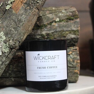 Fresh Coffee scented, all-natural, hand-poured, soy wax candle