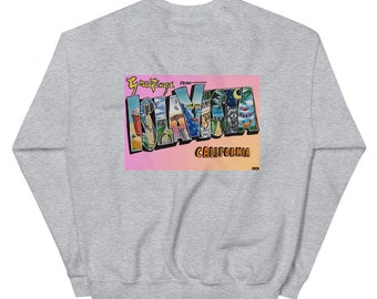 Isla Vista, CA Gradient Unisex Sweatshirt (Back Design) | University of California, Santa Barbara UCSB College Graduation Gift Present