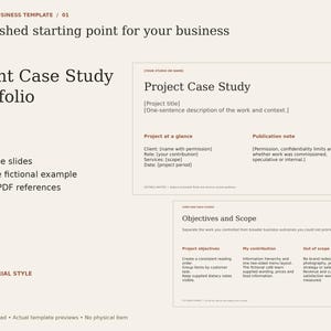 Plantilla de estudio de caso de cliente / Presentación de portafolio de PowerPoint editable / 8 diapositivas + ejemplo