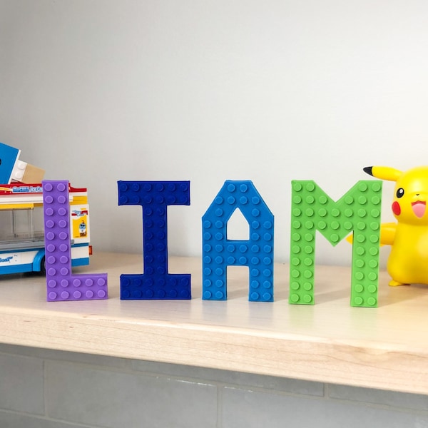 Boys Name Sign Gift | Personalized Name Sign for Kids | Room Decor for Children | Brick Names for Child | Boy Birthday Gift