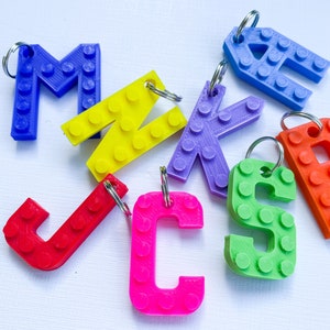Petit porte-clés personnalisé en brique | Tirette pour enfants | Étiquette à glissière pour boîte à lunch