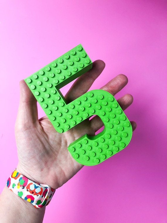 Large Number Birthday Brick Sign Kids Birthday Decor Birthday Party Centerpiece 4 5 6 7 8 9 Year Old Party Etsy