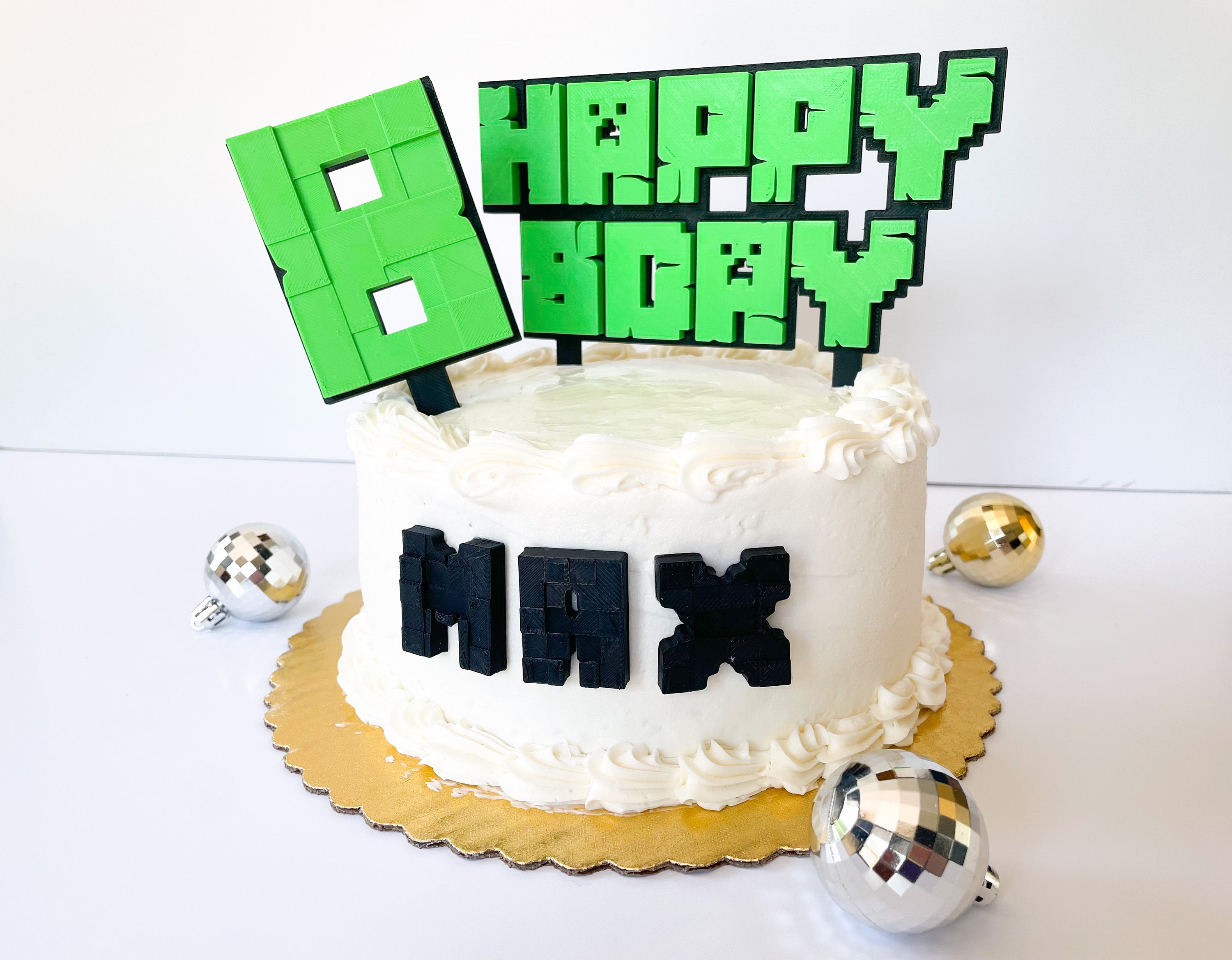 Bright Green & Black Minecraft Topper