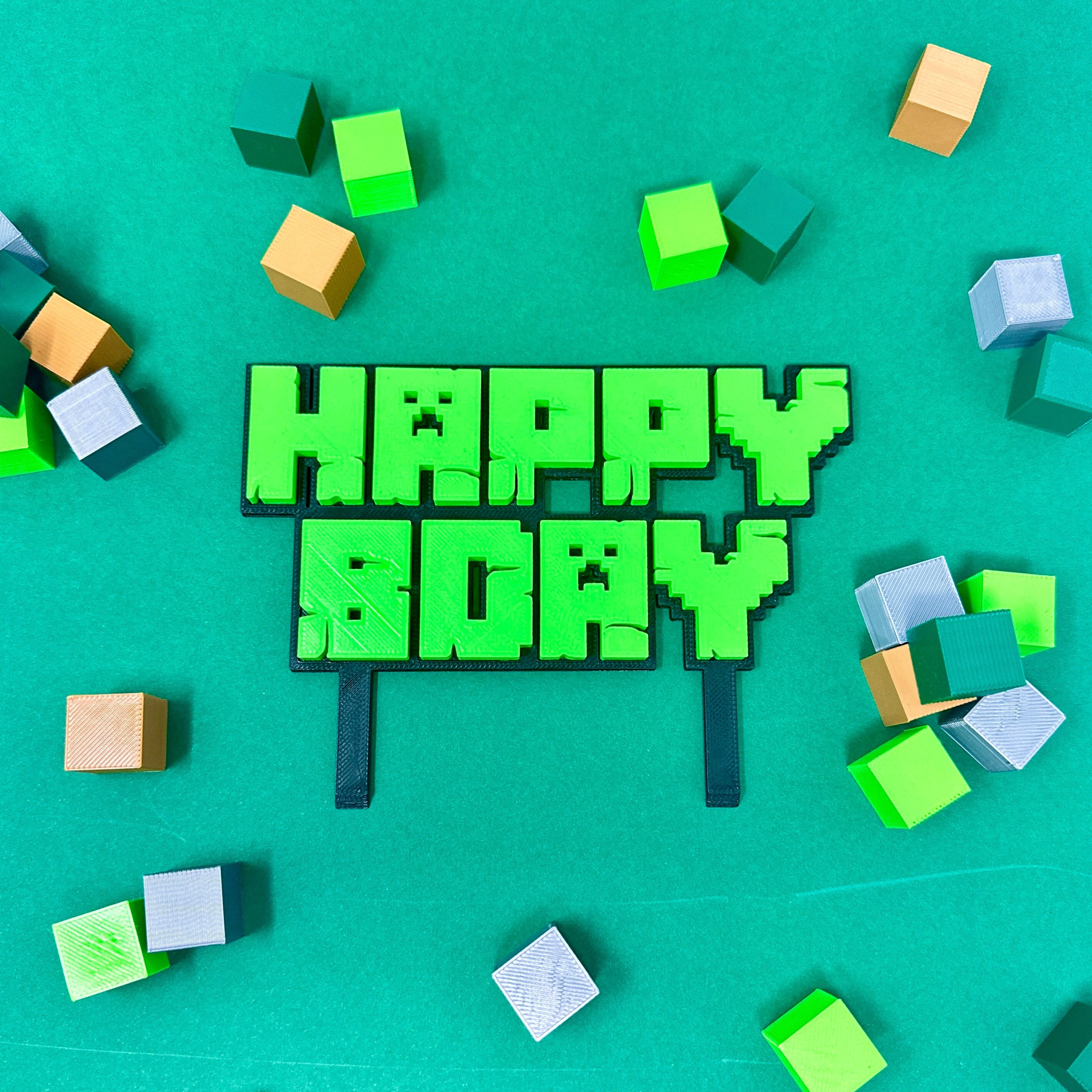 Bright Green & Black Minecraft Topper