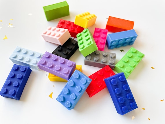 Set of 6 Bricks for Cake Decoration Cupcake Topper Non edible 3D