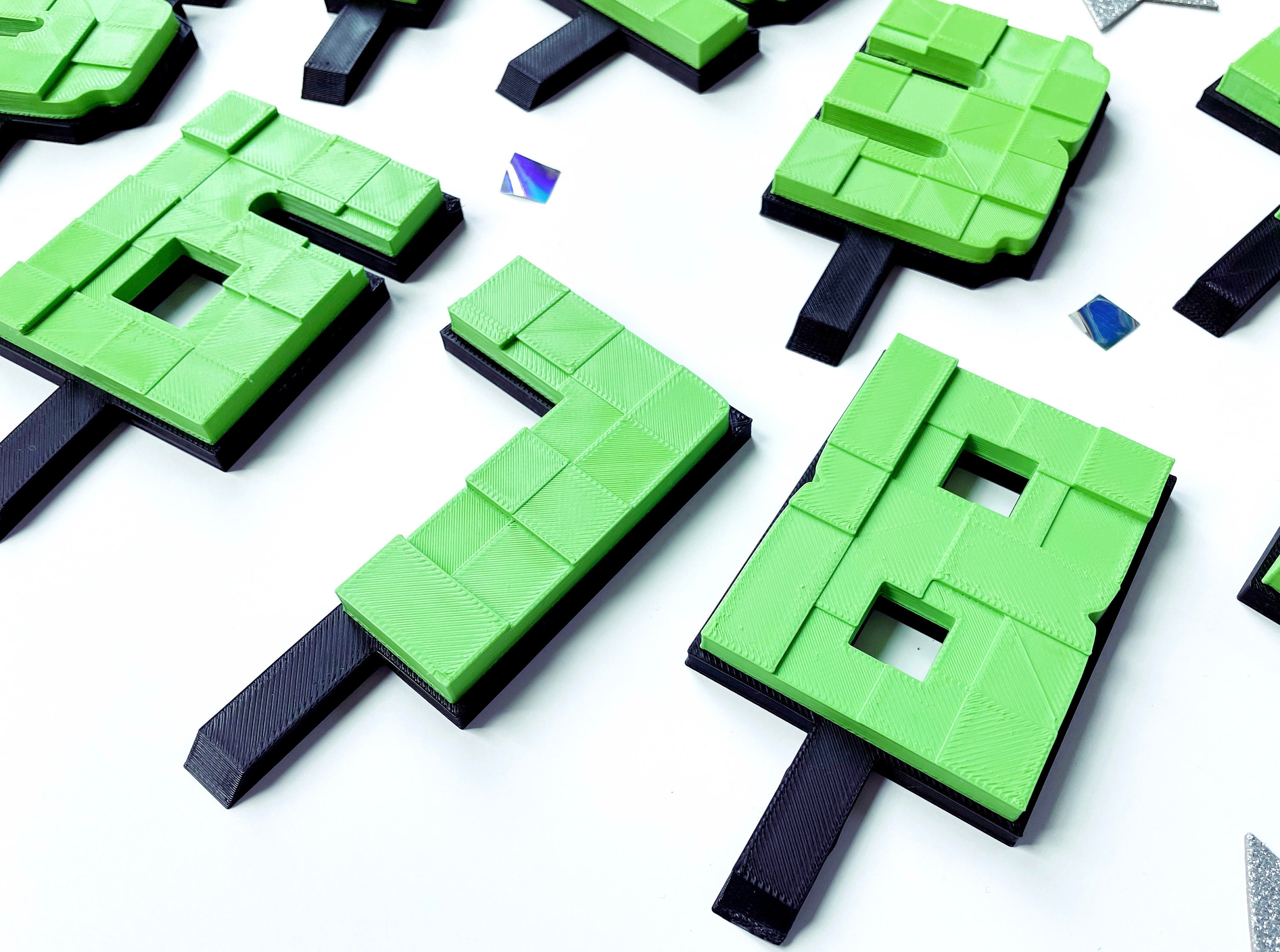 Minecraft Cake Topper + Number Set