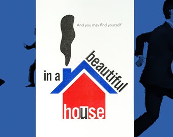 A3 TALKING HEADS risograph print - In a Beautiful House