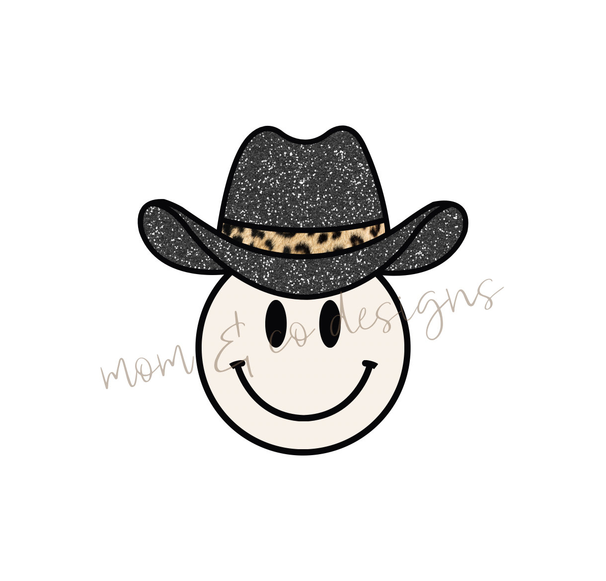 Smiley Face Cowboy Hat Sublimation PNG Bundle Digital Download