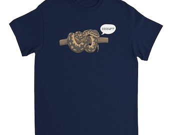 T-shirt serpent amusant - « Ssssup ? T-shirt pour amoureux des reptiles en python-ball