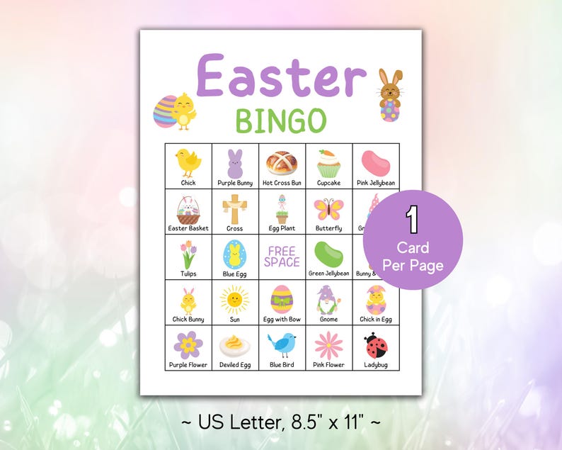 Easter Bingo, 100 Easter Bingo Cards, Printable Easter Activity for ...