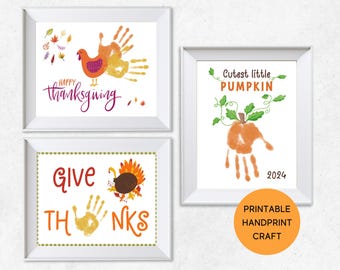 Thanksgiving Handabdruck Kunst, DIY Herbst Handabdruck handwerkliche Aktivität, Thanksgiving-Andenken für Vorschule, PreK, Klassenzimmer