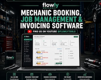 Mechanic Software | Garage Job Tracker, Invoice & Quote Tool | One-Time Purchase No Subscription | UK Workshop Management