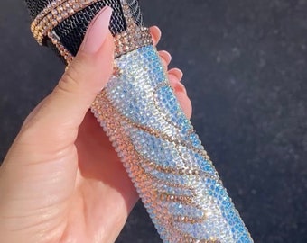 Mic Included - Crystal Bling Microphone Crystallized with Swarovski Crystals or Glass Rhinestones - Add Free Name for a limited time