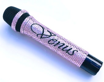 Mic included! Custom Bling Microphone with Rhinestones or Swarovski Crystals - FREE NAME for a limited time!