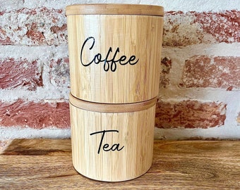 Bamboo Storage Box Container with swivel lid organisation keys tea coffee kitchen home decor housewarming gift present Christmas