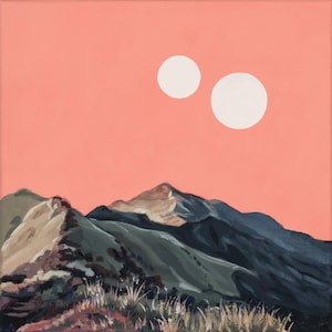Salmon Ridge | Archival Print of original landscape painting of a mountain range, abstract art