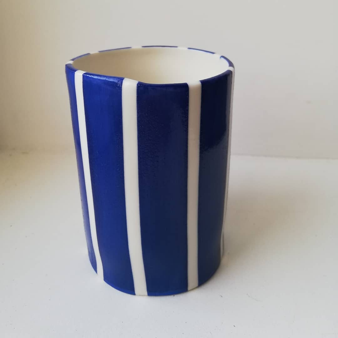 Mug en Porcelaine Rayé Bleu Hollandais