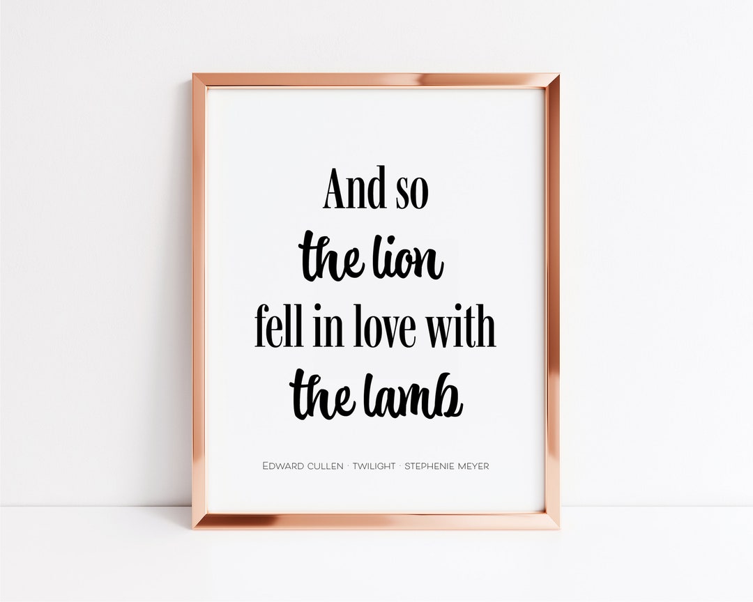 And So The Lion Fell In Love With The Lamb www.etsy.com