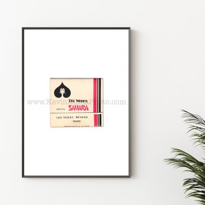Vintage Las Vegas Matchbook Print - Unframed Wall Art Print - Sahara Hotel and Casino, Downtown Las Vegas