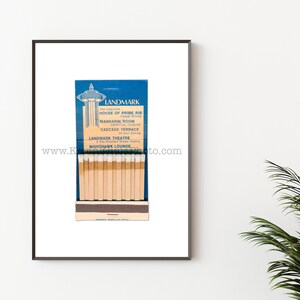 Vintage Las Vegas Matchbook Print - Unframed Wall Art Print - LANDMARK Hotel and Casino, Downtown Las Vegas